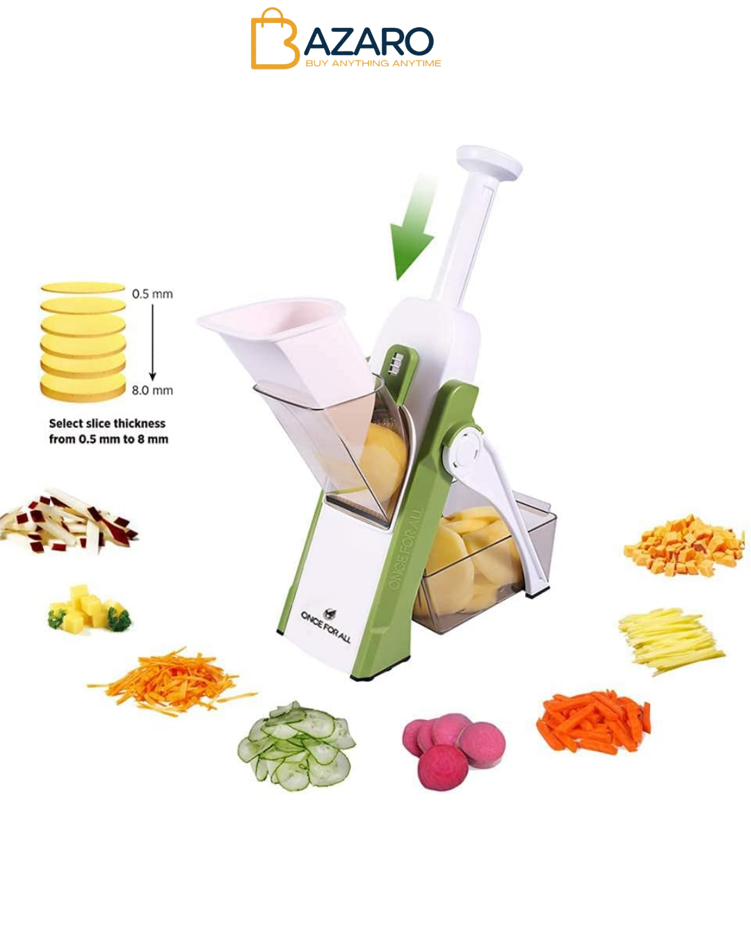 ONCE FOR ALL Vegetable Slicer with Collection Basin, Vegetable Slicer