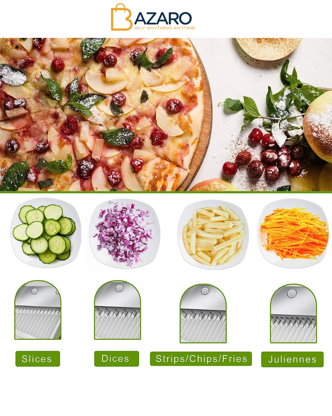 ONCE FOR ALL Vegetable Slicer with Collection Basin, Vegetable Slicer