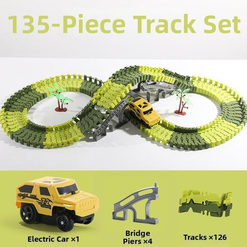 135 pieces 1 car Construction Race Tracks for Kids Toys, Track Set, Gifts For Kids