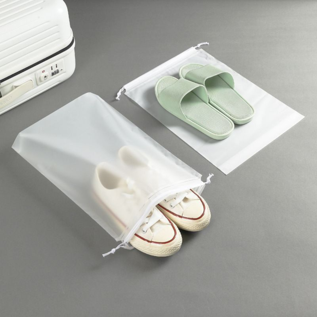 12PCS Shoe Bags for Travel, Transparent Shoe Organizers Pouch with Rope