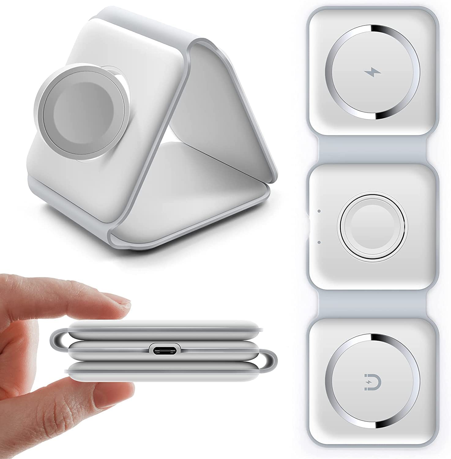 3-in-1 Foldable Wireless Magnetic Charging Station