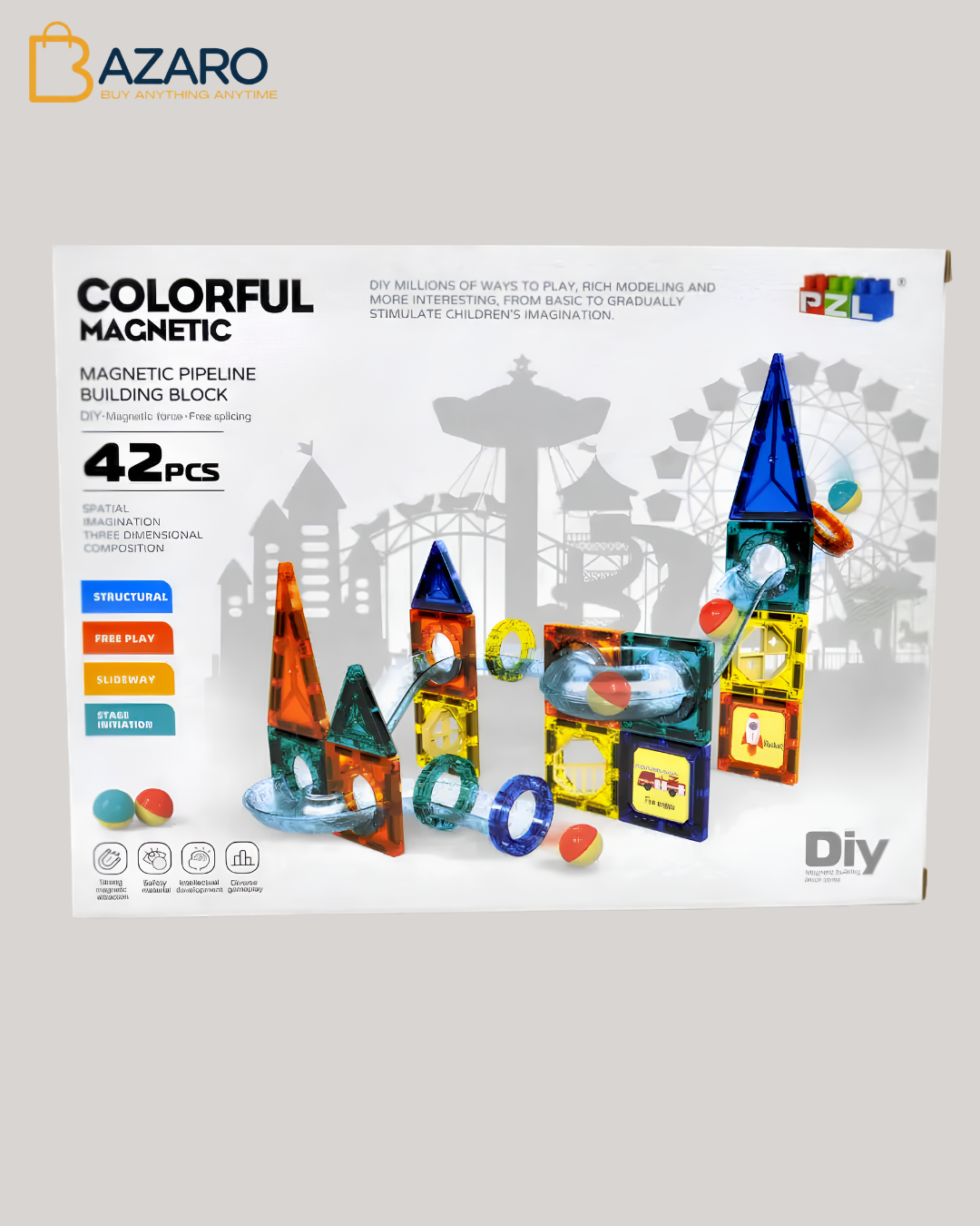 Magnetic Tiles Building Blocks Set, Large Magnet Building Blocks for Kids