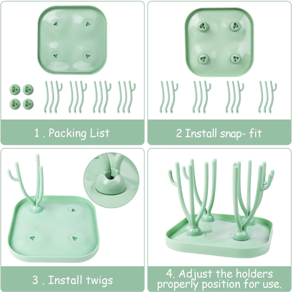 Baby Bottle Drying Rack With Detachable Drip Tray