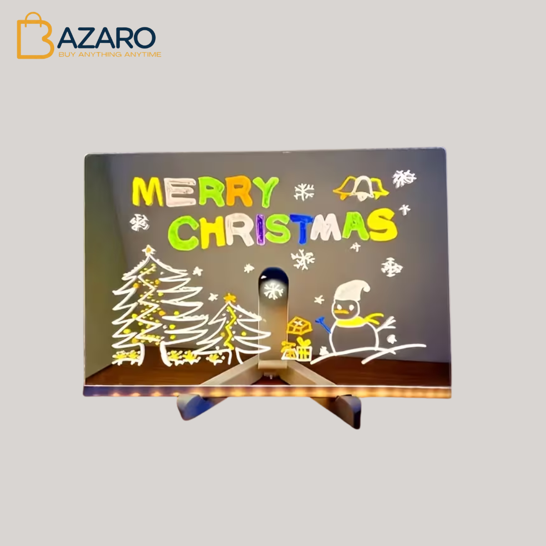 Led Note Board With Colors, Light Up Acrylic Message Board, Glowing Acrylic Dry Erase Board With Light, Led Boards To Write On, Led Writing Board Led Drawing Board