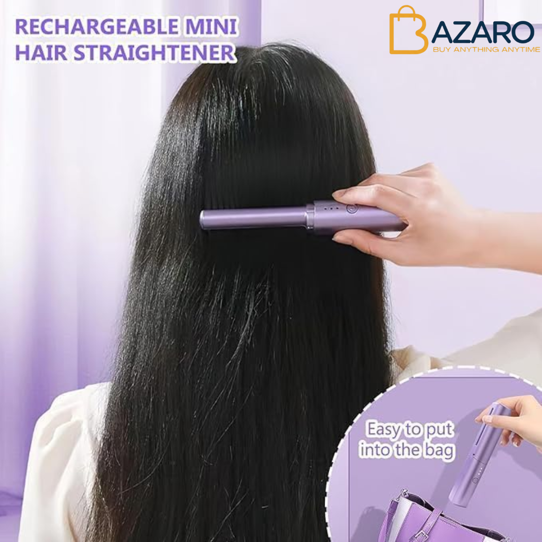 Mobile Heat Comb Cordless Hair Straightener Brush