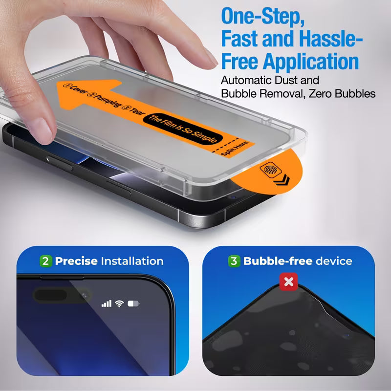 Auto Apply Clear Screen Protector for 17 Pro Max