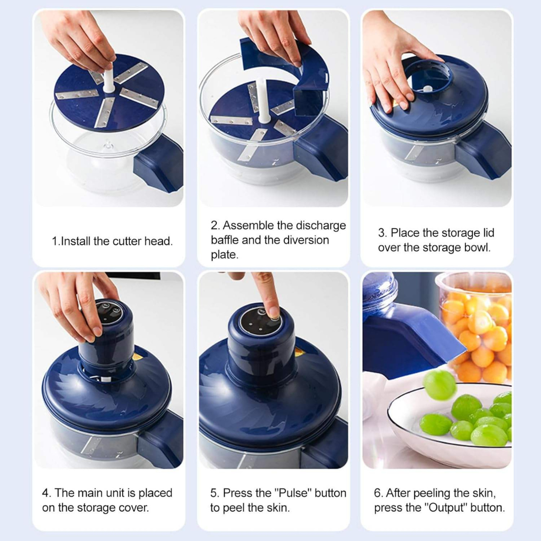 Electric Peeler Machine for Grapes Garlic Cherry & Tomato - Smart Peeling Machine for Home Kitchen