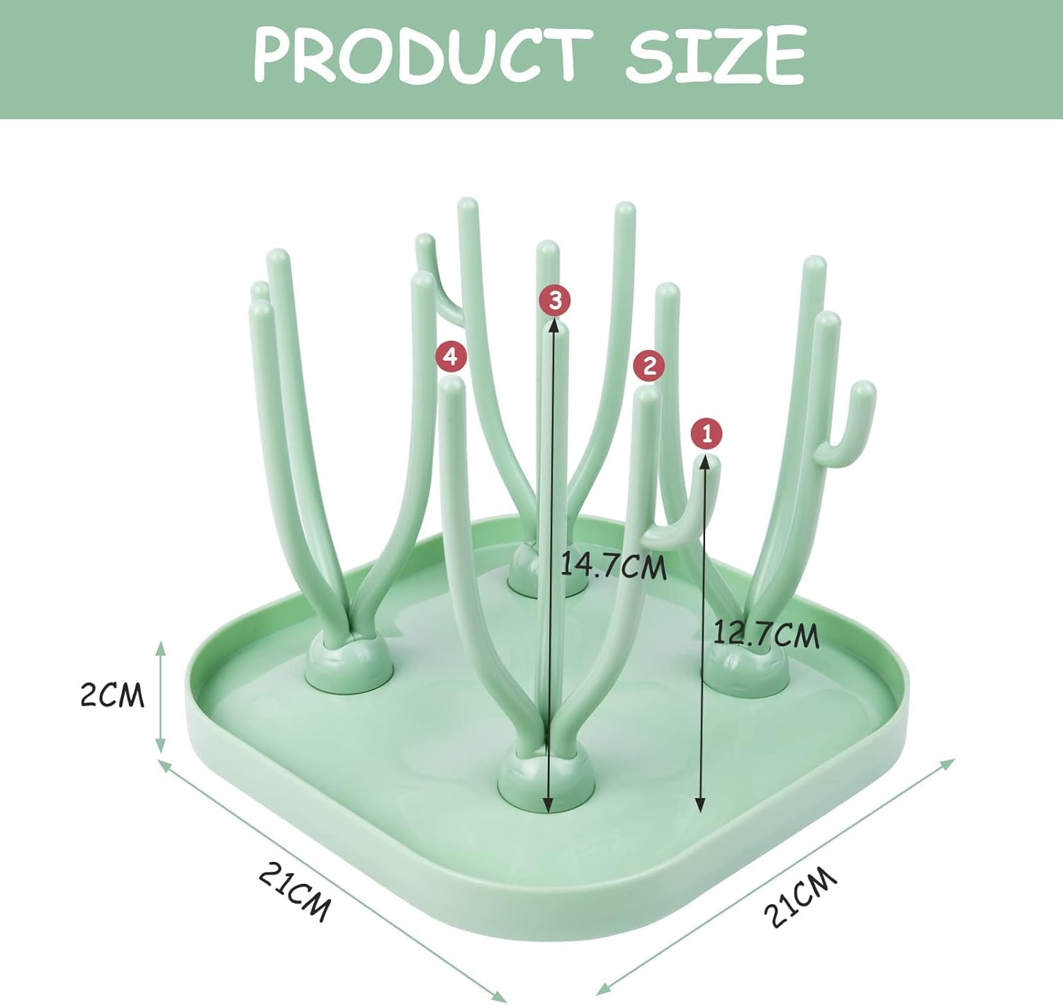Baby Bottle Drying Rack With Detachable Drip Tray