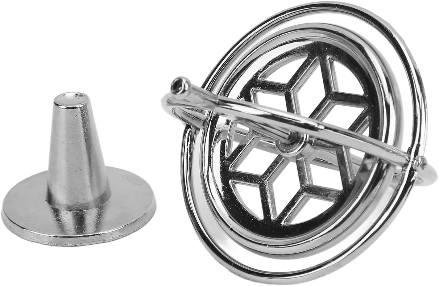 Gyroscope, Zinc Alloy Silver Anti Gravity Toy Gyroscope Balance Toy Metal Gyroscope Mechanical Structure for Adults And Children