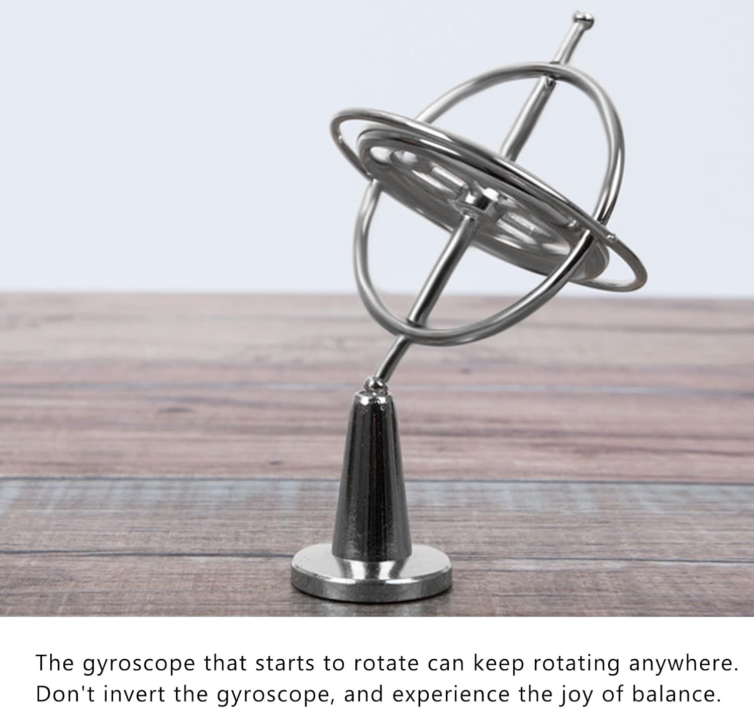 Gyroscope, Zinc Alloy Silver Anti Gravity Toy Gyroscope Balance Toy Metal Gyroscope Mechanical Structure for Adults And Children