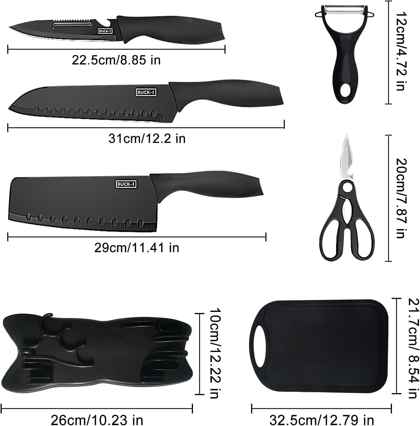 7-Piece Kitchen Knife Set with Chopping Board