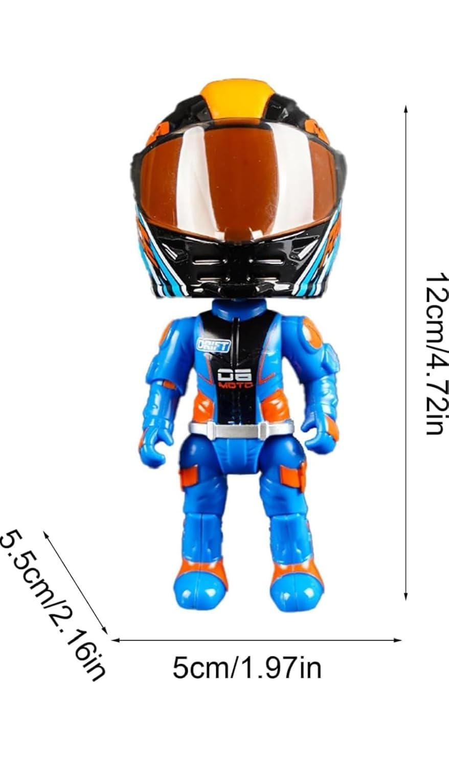 Mini Motorcycle Rider Action Figure Toy with Helmet