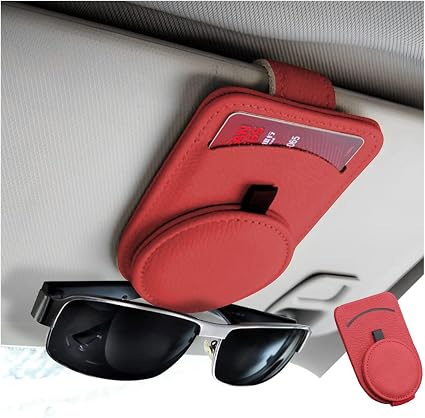 Car glasses clip leather car sun visor storage clip