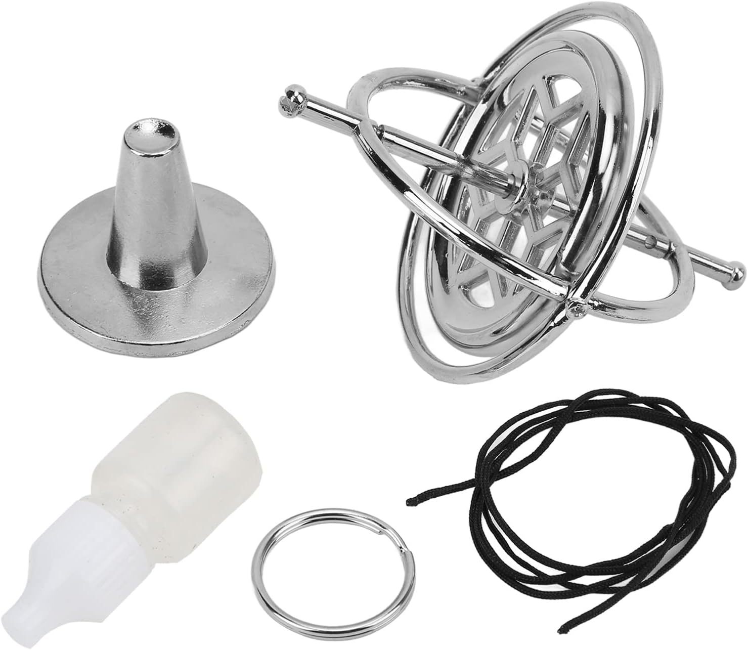Gyroscope, Zinc Alloy Silver Anti Gravity Toy Gyroscope Balance Toy Metal Gyroscope Mechanical Structure for Adults And Children