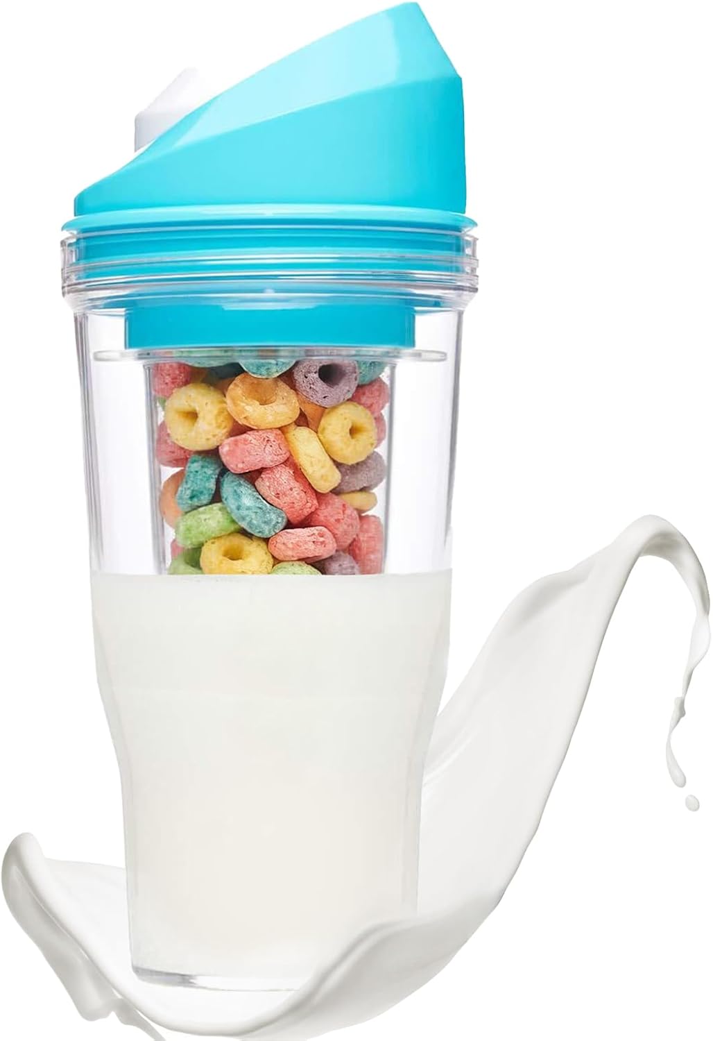Milk and Cereal Cup | Cereal and Milk Drink Cup - Leak Proof Reusable Tumbler for Storage Breakfast Oats Snack Lunch Fruit