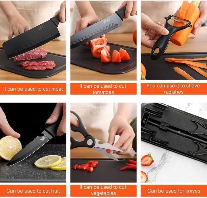 7-Piece Kitchen Knife Set with Chopping Board