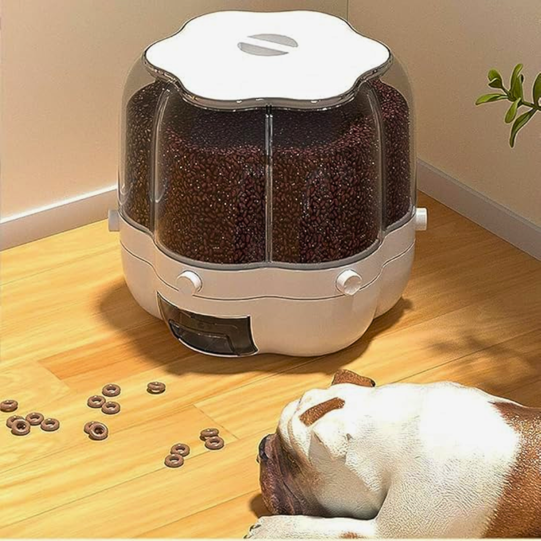 10 to 12 Liter Grain and Rice Storage Container with Measuring Cup & Lid – 360° Rotating Dispenser
