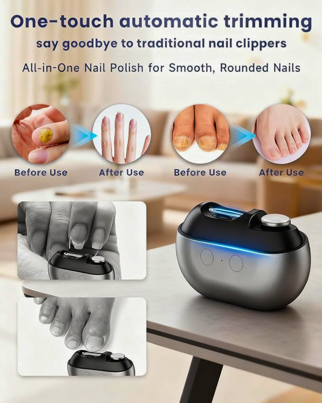 Funito Electric Nail Clipper, Electric Toenail Clippers for Seniors & Women