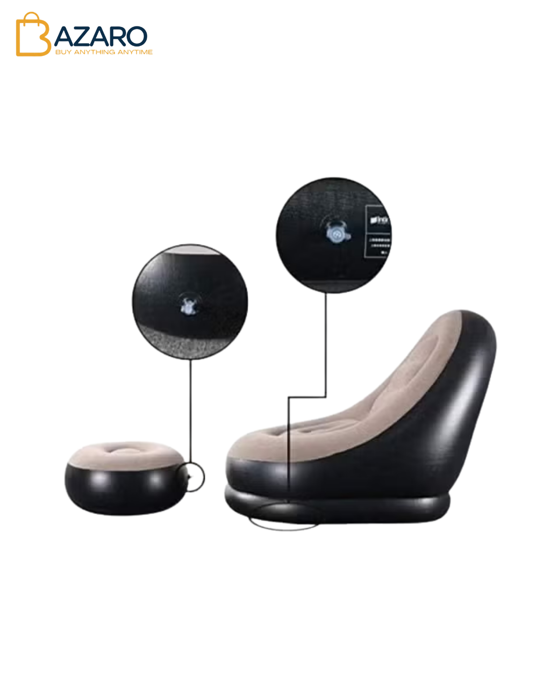 Tobi Air Sofa (TB-3003) | Inflatable Lounger Set, 2-in-1 Sofa Chair with Footstool