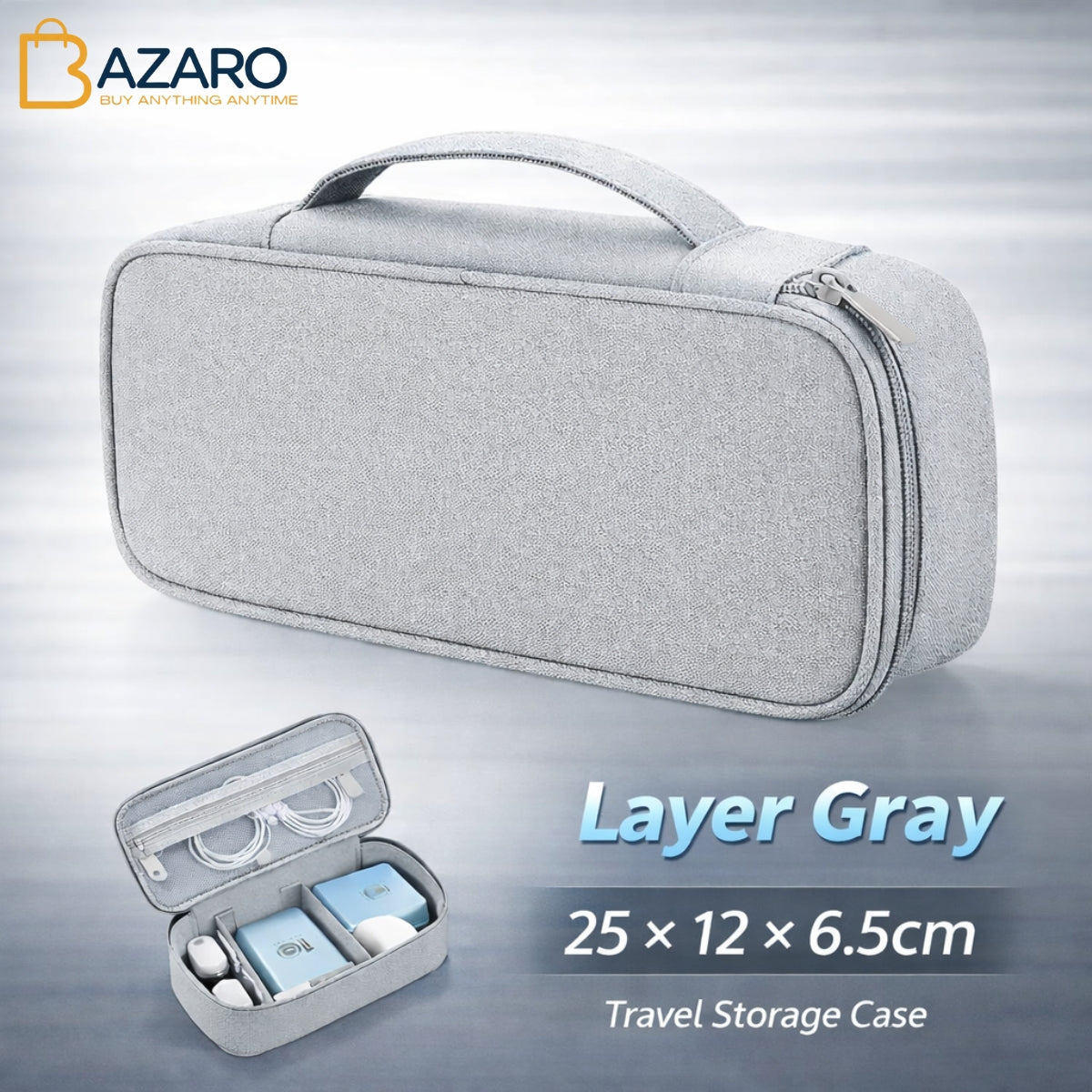 Digital Organizer Bag, Waterproof Portable Electronic Organizer ,Travel Accessories ,Cable Bag Universal Cord Storage ,Case for Cable/Cord Storage, Charging Cable, Cell Phone, Power Bank