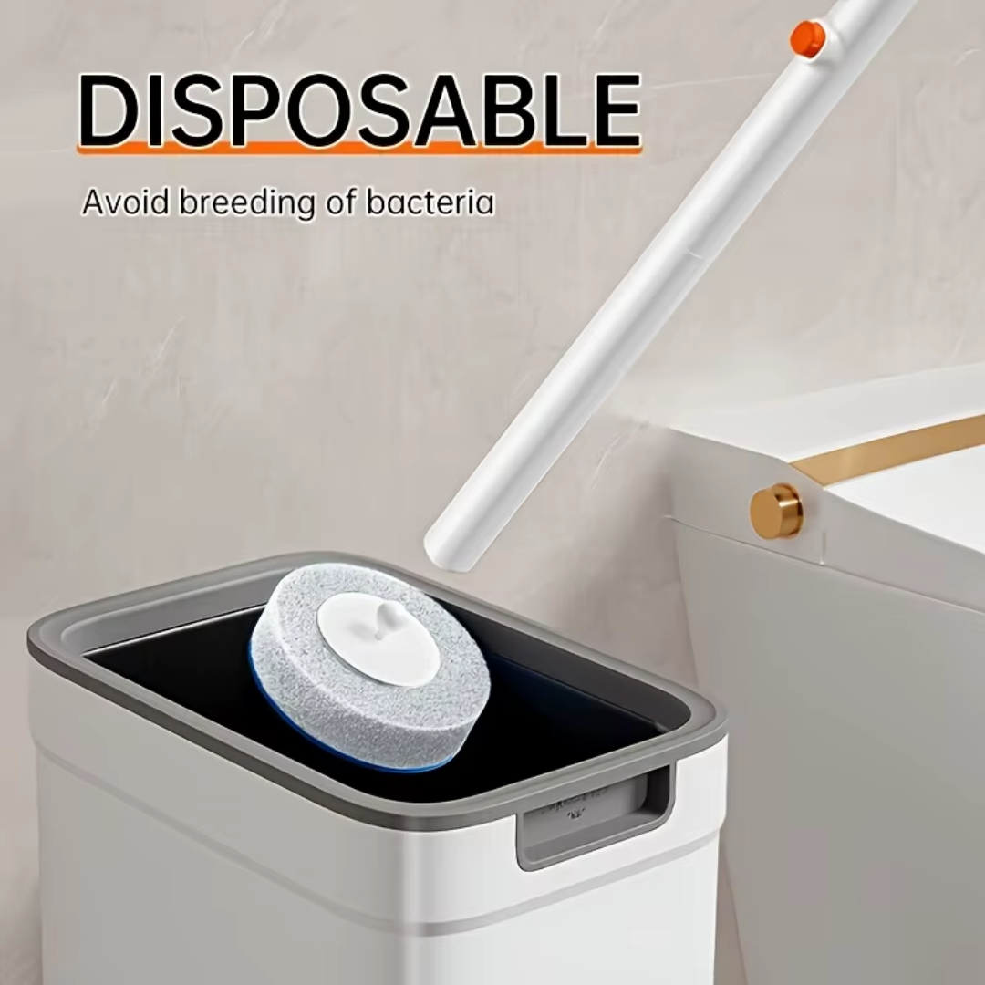 JOYBOS Hands-Free Disposable Toilet Brush with (14 pieces of disposable brush) Holder Set One-Touch Wall Mounted