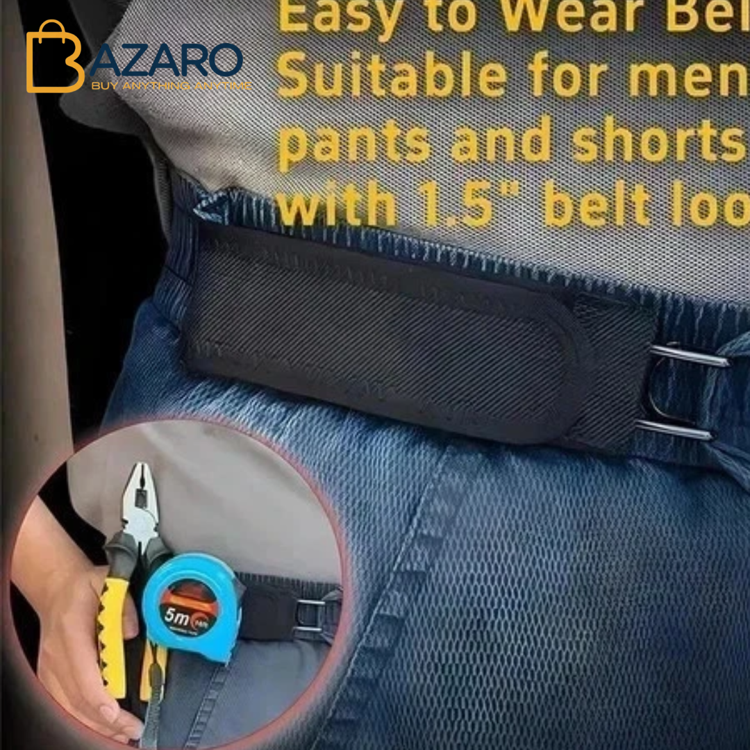 2PCS Tactical Metal Hook Elastic Belt, Adjustable Side Tactical Belt, Jeans Pants 1.5 Inches Wide and Easy To Use