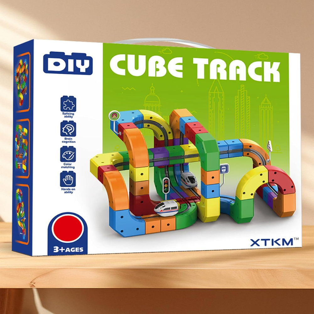 Train Track Fusion Set, Race Track with Cars, Flexible 3D Tracks Car Toys Loop 360°