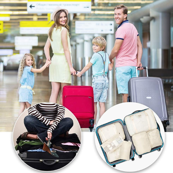 VAGREEZ Travel Luggage Packing Organizers Set with Toiletry Bag