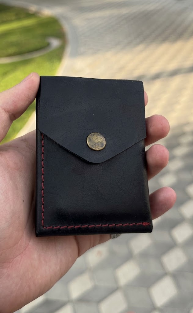 Eclipse Noir Double Fold | Handcrafted Leather Wallet