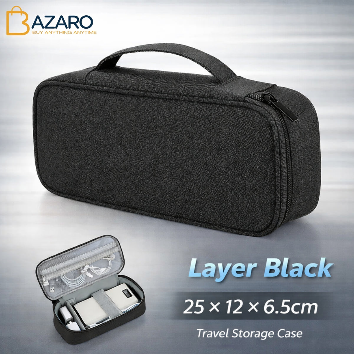 Digital Organizer Bag, Waterproof Portable Electronic Organizer ,Travel Accessories ,Cable Bag Universal Cord Storage ,Case for Cable/Cord Storage, Charging Cable, Cell Phone, Power Bank