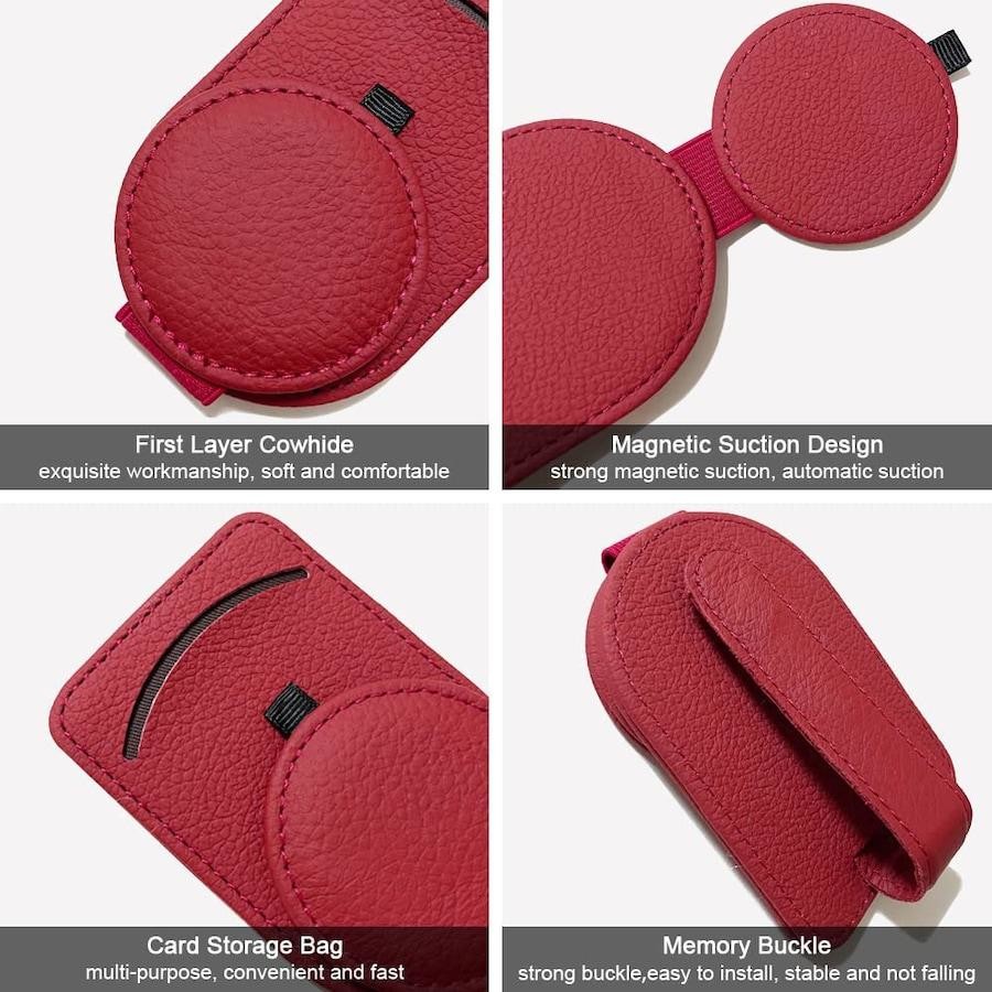 Car Glasses Clip Leather Car Sun Visor Storage Clip