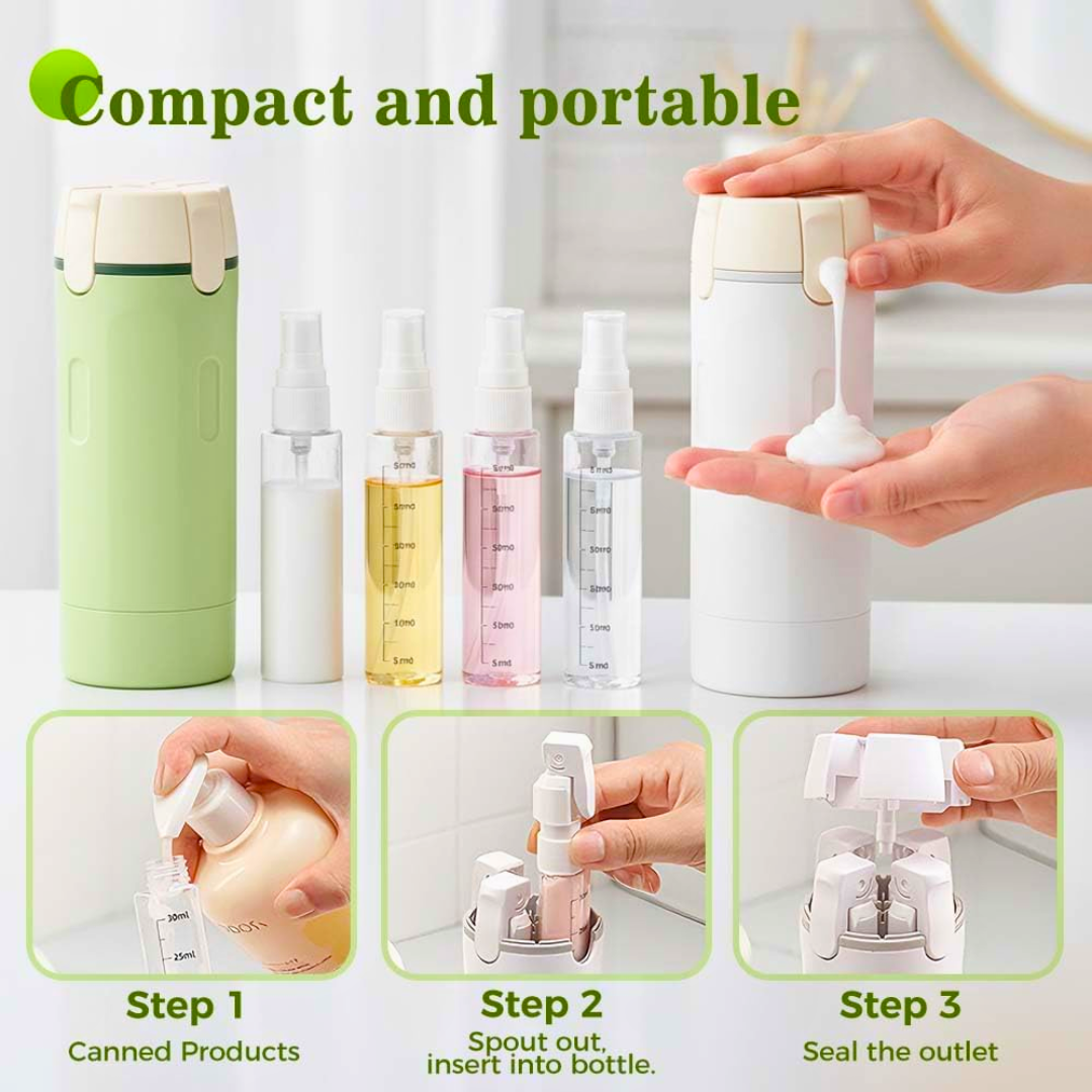 4 in 1 Travel Dispenser, 4 Pack 30ML Travel Bottles for Toiletries, Le – Bazaro.ae