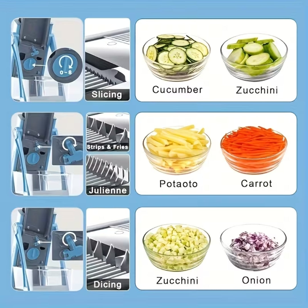 Adjustable Thickness Manual Slicer - Multifunctional Vegetable Slicer and Dicer Set