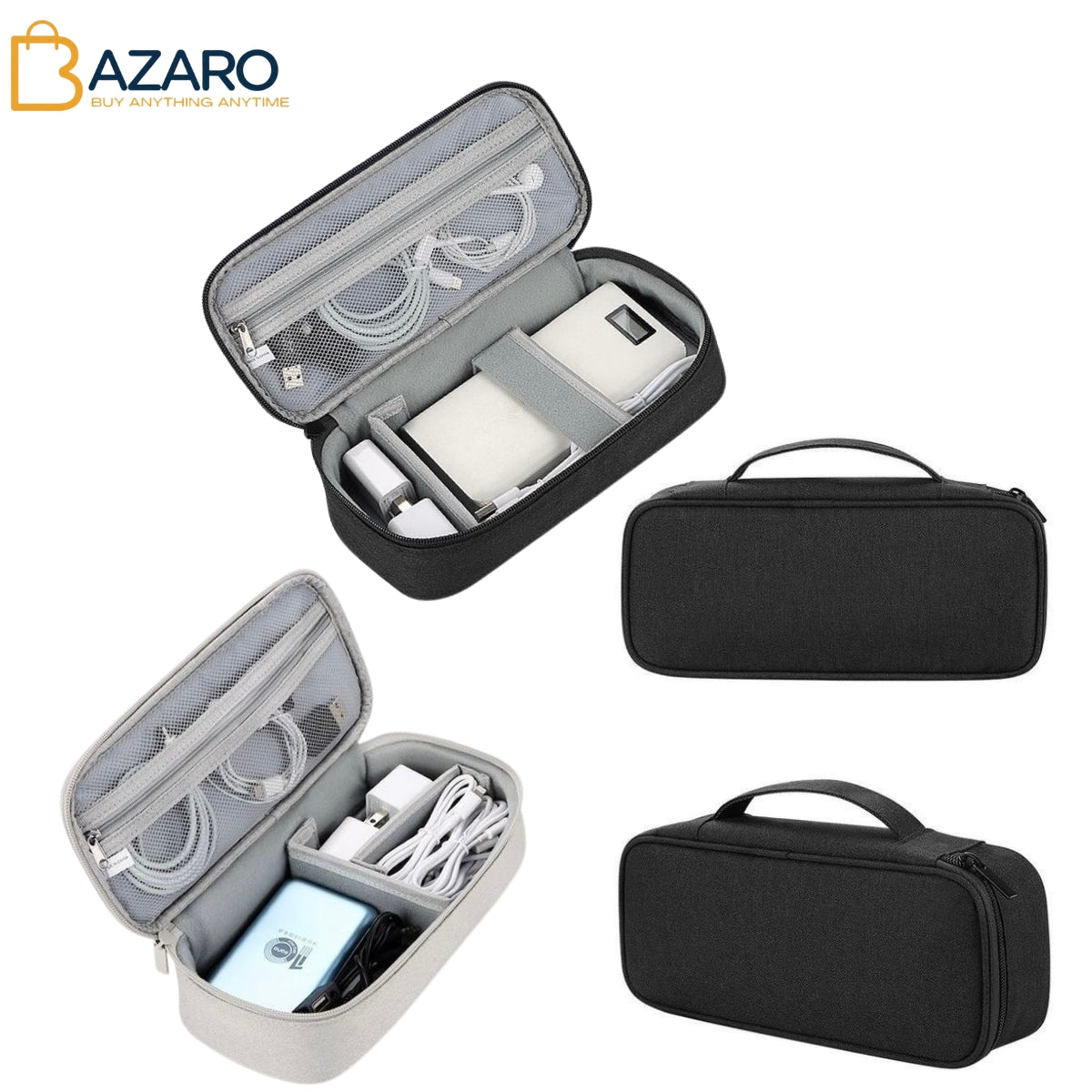 Digital Organizer Bag, Waterproof Portable Electronic Organizer ,Travel Accessories ,Cable Bag Universal Cord Storage ,Case for Cable/Cord Storage, Charging Cable, Cell Phone, Power Bank
