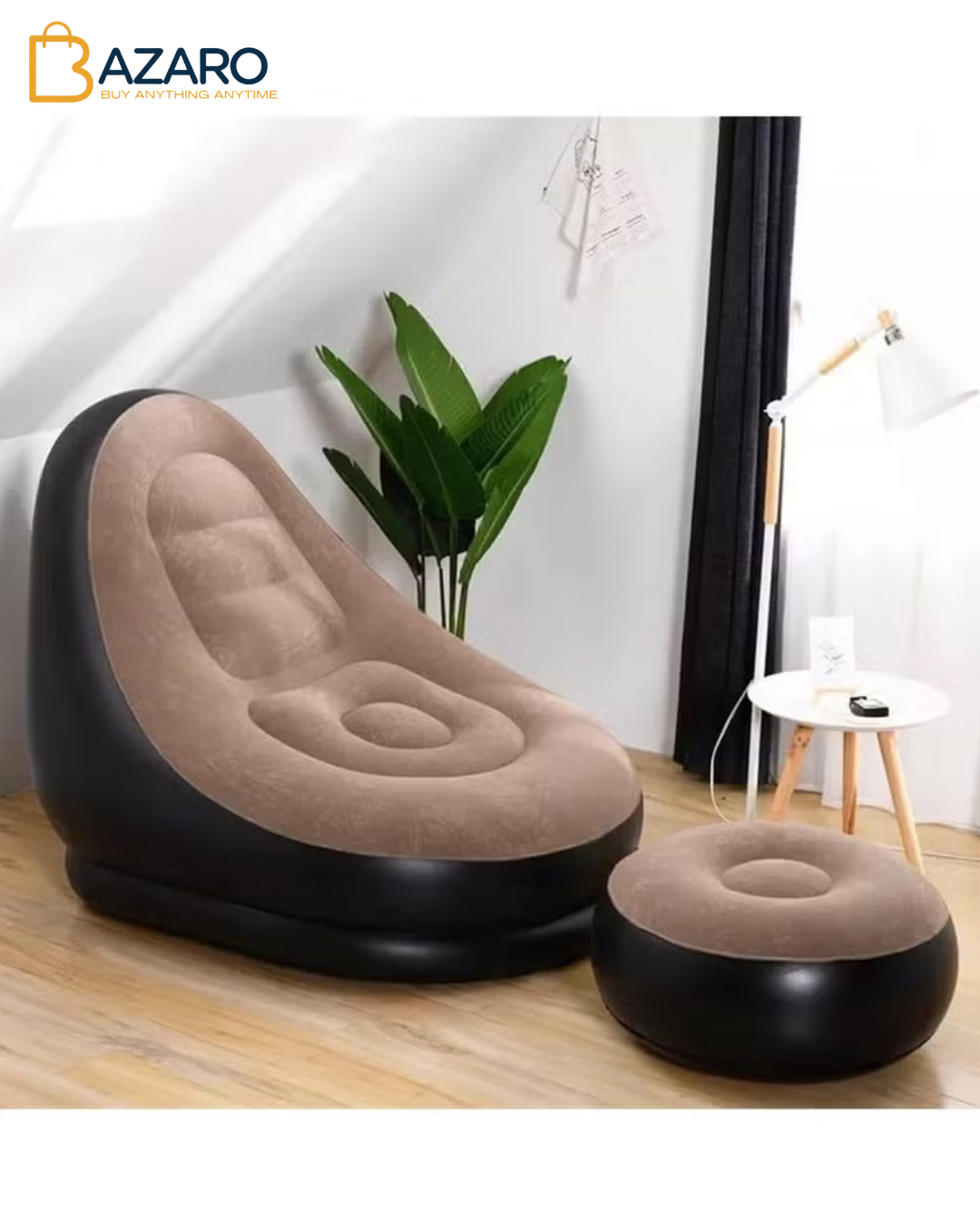 Tobi Air Sofa (TB-3003) | Inflatable Lounger Set, 2-in-1 Sofa Chair with Footstool