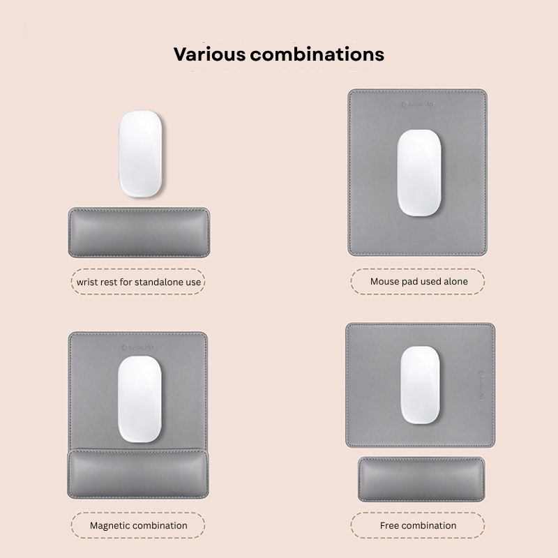 Premium Leather Mouse Pad with Magnetic Wrist Rest