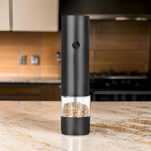 Electric Salt and Pepper Grinder Set Automatic Battery Pepper Mill Shakers Adjustable Coarseness Easy Filling Upgraded Larger Capacity with Led