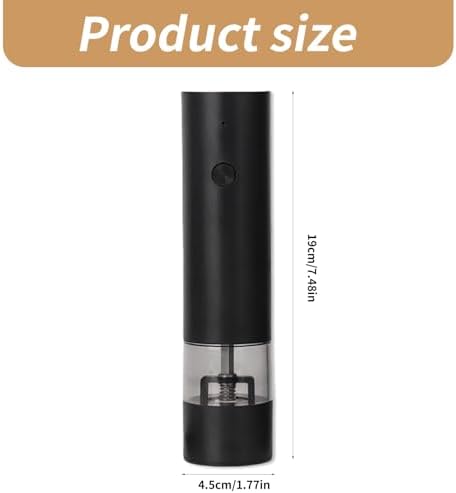 Electric Salt and Pepper Grinder Set Automatic Battery Pepper Mill Shakers Adjustable Coarseness Easy Filling Upgraded Larger Capacity with Led