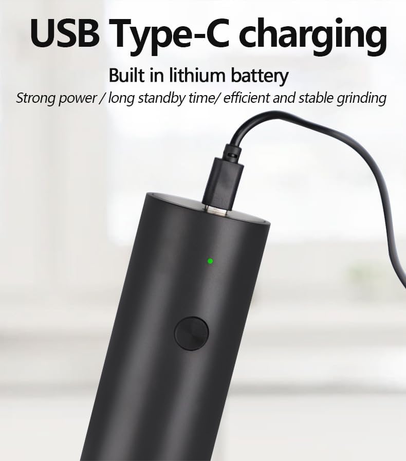 Electric Salt and Pepper Grinder Set Automatic Battery Pepper Mill Shakers Adjustable Coarseness Easy Filling Upgraded Larger Capacity with Led