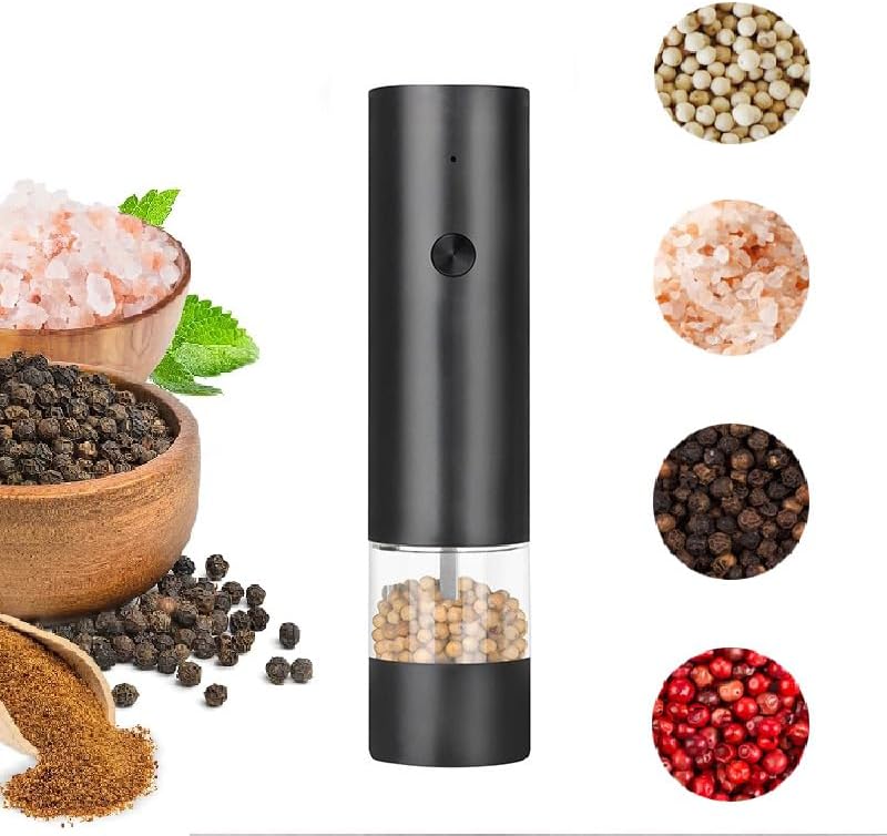 Electric Salt and Pepper Grinder Set Automatic Battery Pepper Mill Shakers Adjustable Coarseness Easy Filling Upgraded Larger Capacity with Led