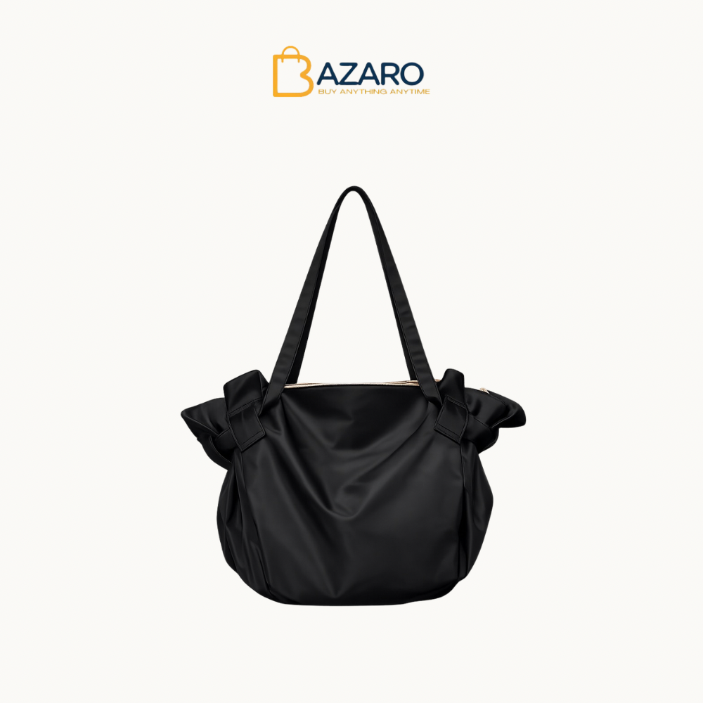 Oversized Lightweight Nylon Shoulder Tote Bag – Casual Everyday Handbag