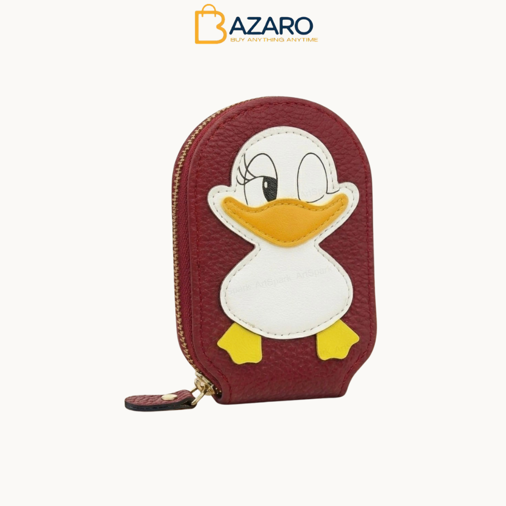 Card Holder – Cute Duck Theme Mini PU Leather Wallet for Kids & Women