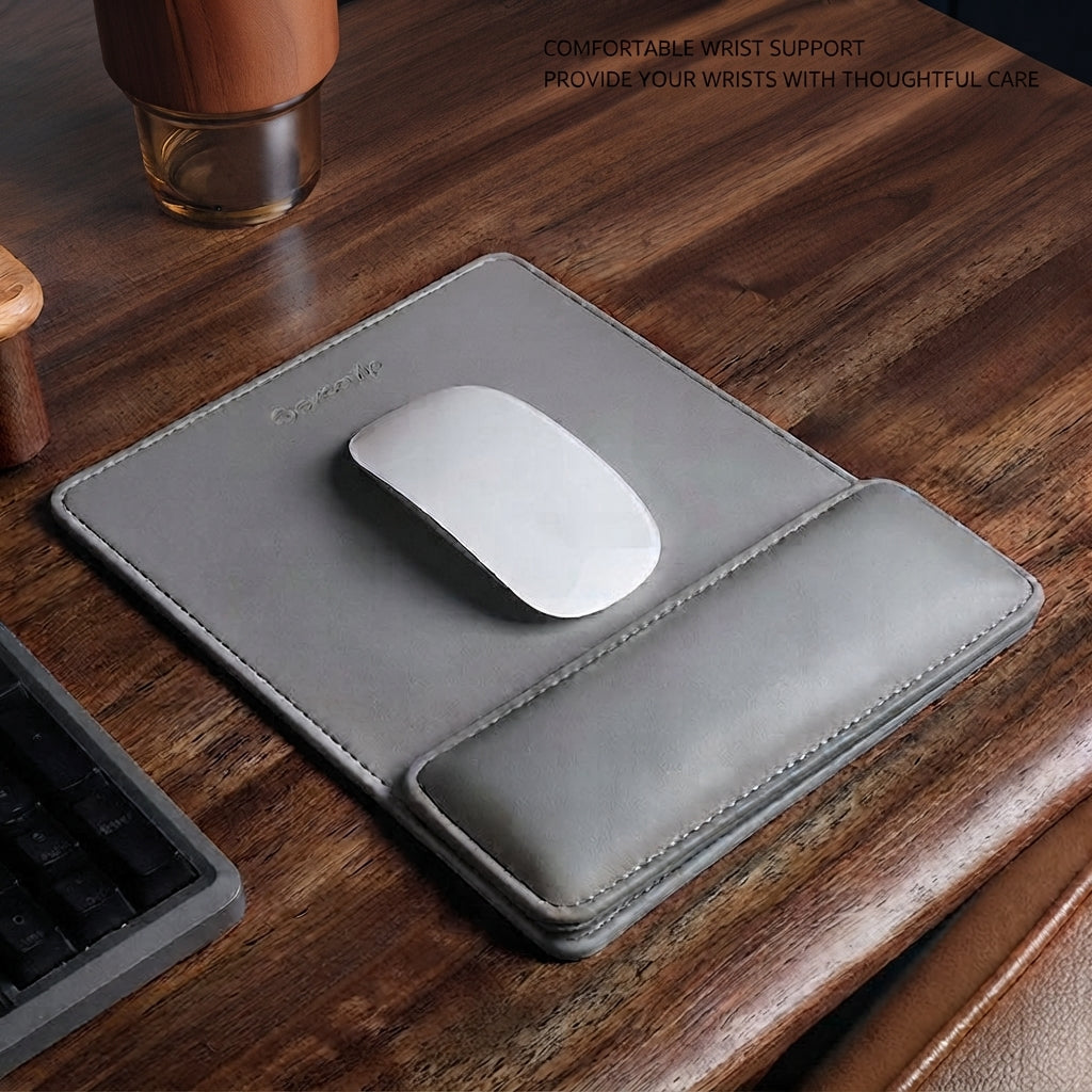 Premium Leather Mouse Pad with Magnetic Wrist Rest