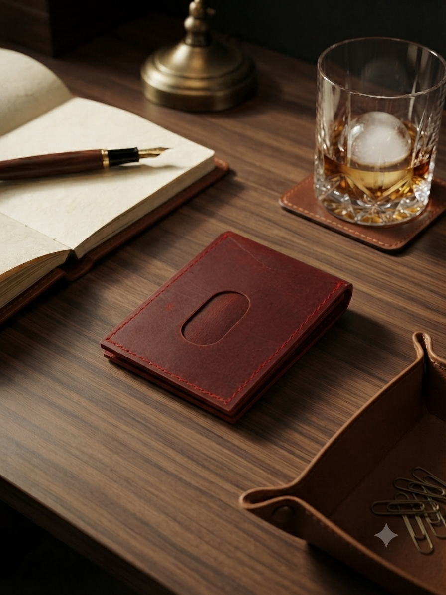 Crimson Crown  | Hand-Crafted Leather Wallet | Slim & Compact design