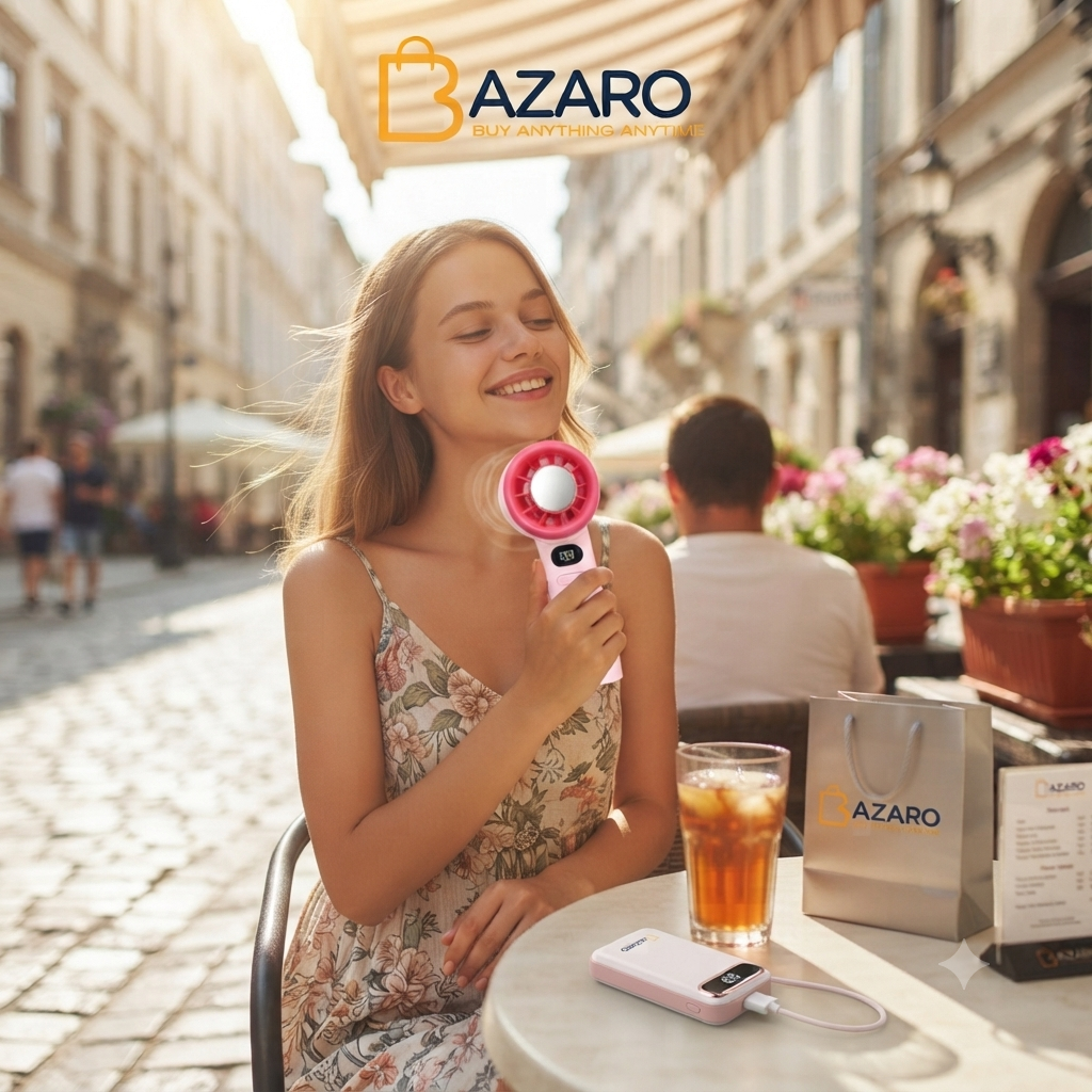 Ultra-Quiet Mini Handheld Fan with Smart LED Speed Indicator