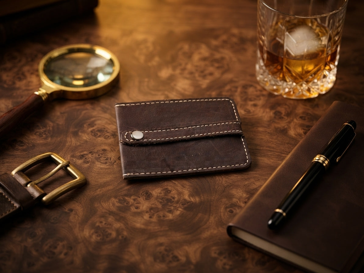 Handcrafted 100% Genuine Leather Key Pouch & Executive Car Key Cover | Bazaro.ae
