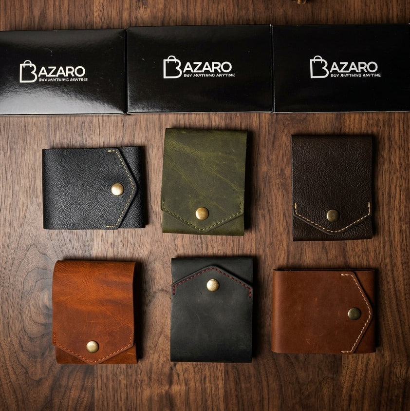 Single Fold Compact Leather Wallet | 100% Genuine Leather Wallet With Free Keychain
