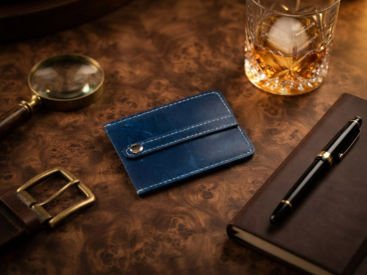 Handcrafted 100% Genuine Leather Key Pouch & Executive Car Key Cover | Bazaro.ae