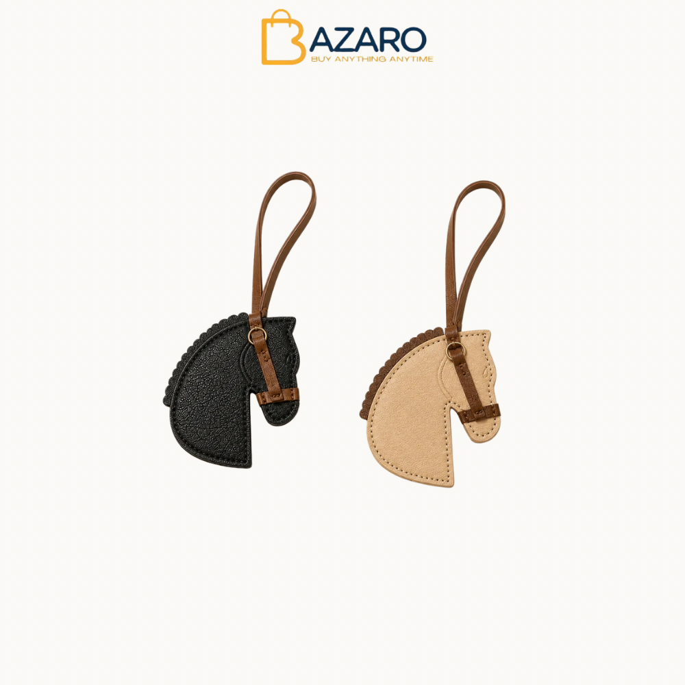 Equestrian Leather Horse Head Bag Charm & Keychain
