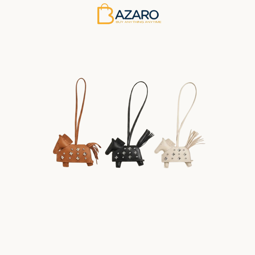 Studded Milo Leather Horse Bag Charm